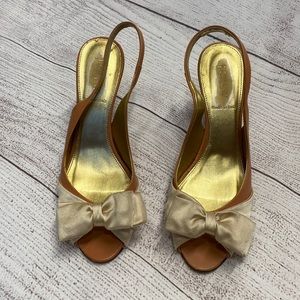 J. Crew Augusta soft Apricot pink slingback heels size 9